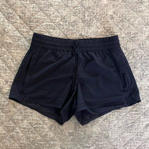 Athleta Shorts, Navy size 8 - with drawstring and zippered back pockets